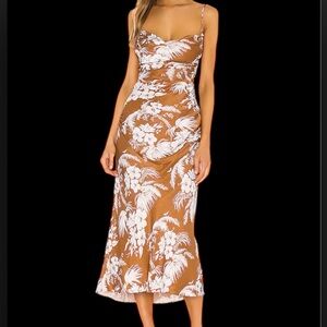 Skylar + Madison Floral Brown and Cream Dress